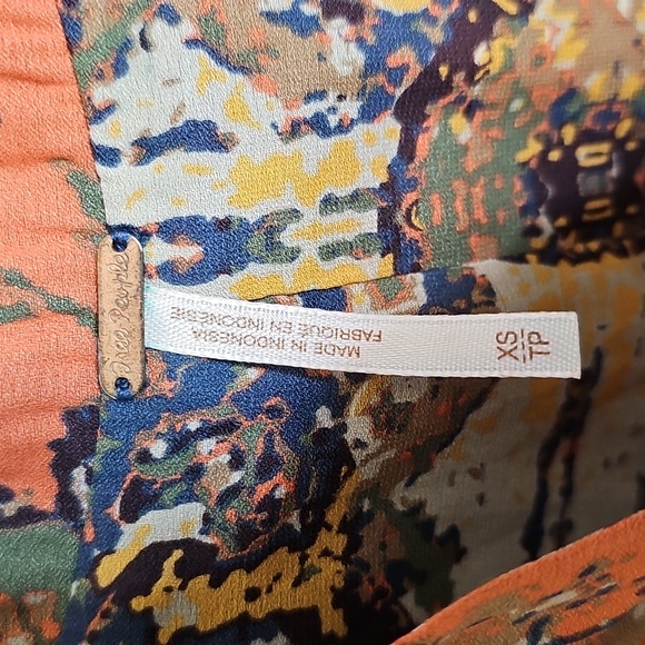 Free People Darcy Tapestry Print Multicolor‎ V-Neck Sleeveless Blouse XS - Picture 5 of 9